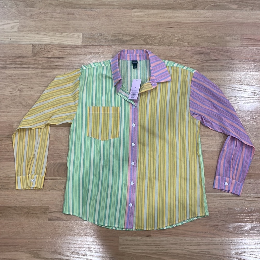 NWT Wild Fable patchwork button down - Picture 3 of 5